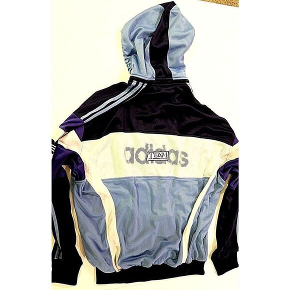 Adidas Navy Removeable HoodJacket Logo Chest  Collar New with Tags Size XL - Picture 4 of 5